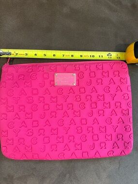 Marc by Marc Jacobs Hot Pink Embossed Logo Zip Pouch
